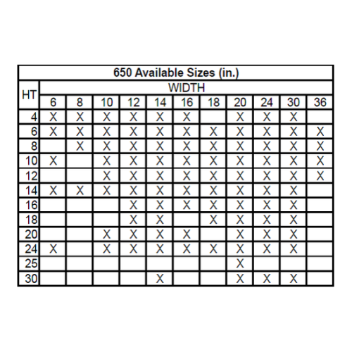 650 Steel Return Air Grille, 1/3in Fin Spacing