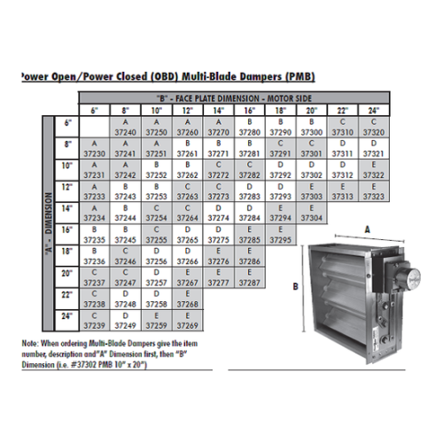PMB Power Open/Power Closed (OBD) Damper
